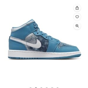 Nike Air Jordan 1 Mid Washed Denim Blue Shoes DM8951-400 Youth Size 6Y